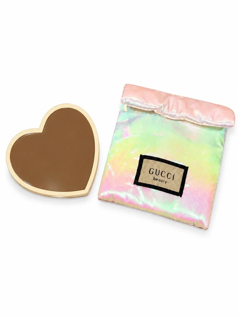Gucci Beauty Heart Mirror & Iridescent Pouch Set